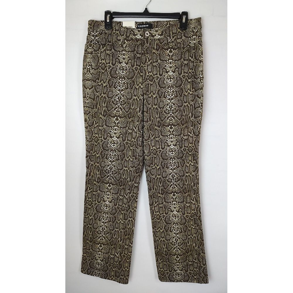 CAMBIO JEANS Women's Snake Print Straight Leg Pants Size 18 GB 14 USA